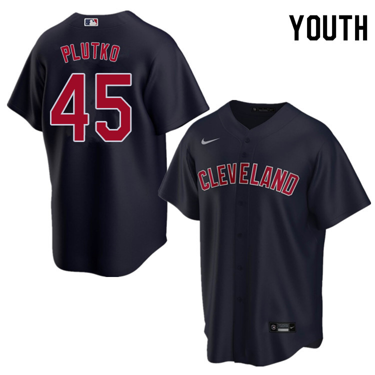 Nike Youth #45 Adam Plutko Cleveland Indians Baseball Jerseys Sale-Navy